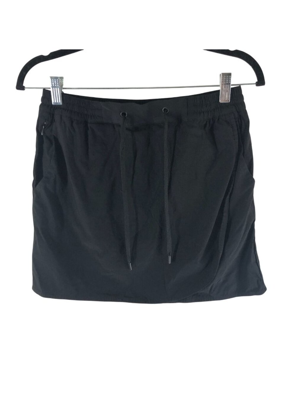 Eddie Bauer Black Tulip Hem Skort Womens Size S Nylon Blend Elastic Waist